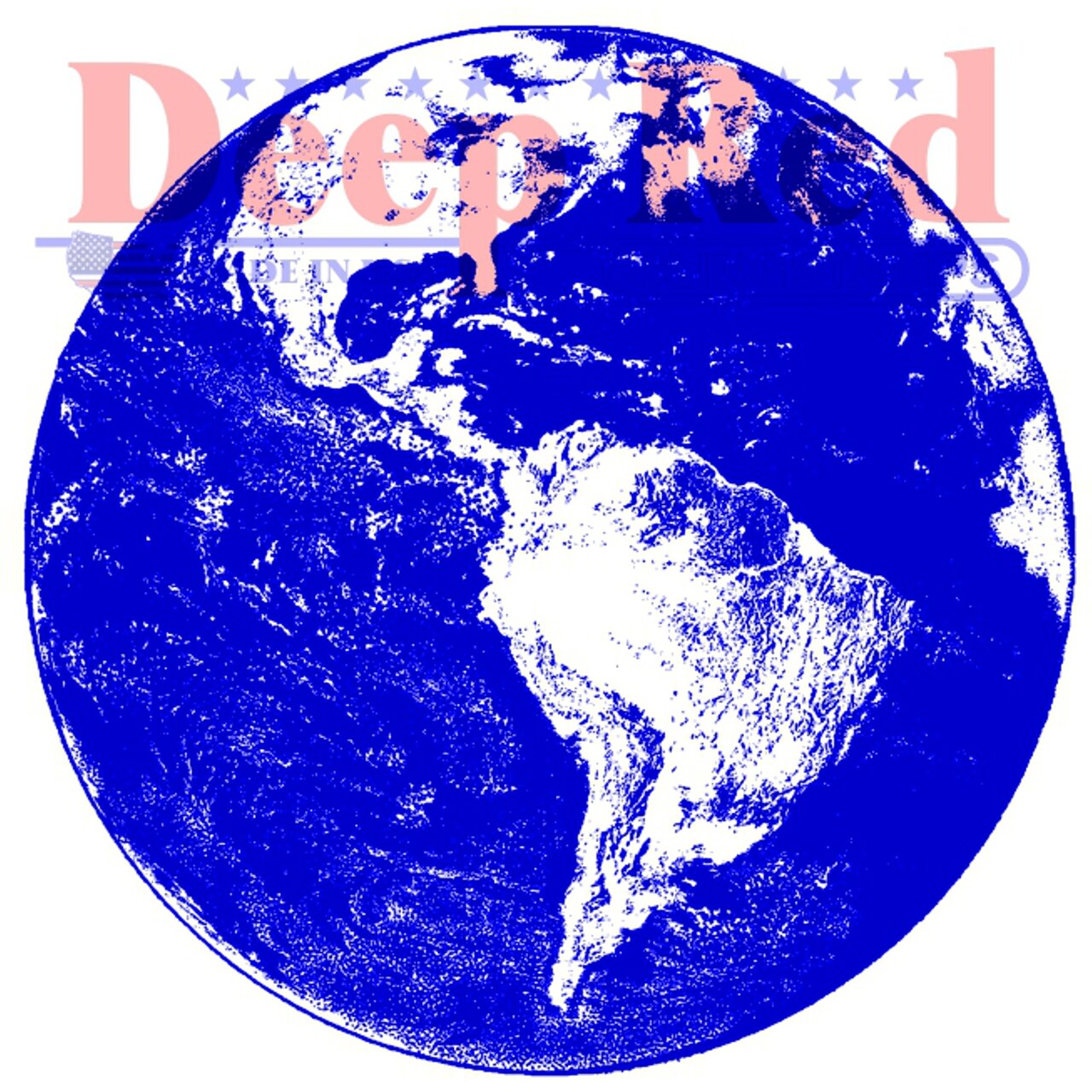 Deep Red Stamps Planet Earth Rubber Cling Stamp 2.2 x 2.2 inches